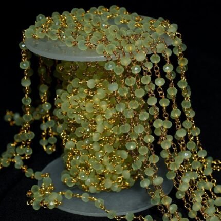 Peridot Rosary Chain Gold Plated