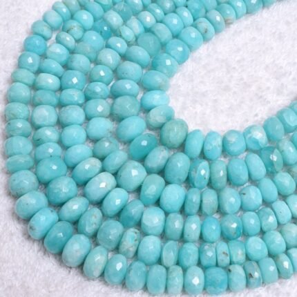 Peruvian Amazonite Faceted Rondelle 6mm-8mm Beads