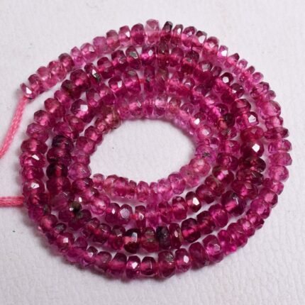 Pink Rubellite Tourmaline Faceted Rondelle 3mm