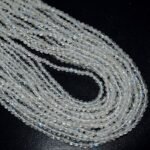White Rainbow Moonstone Smooth Round Shape Beads