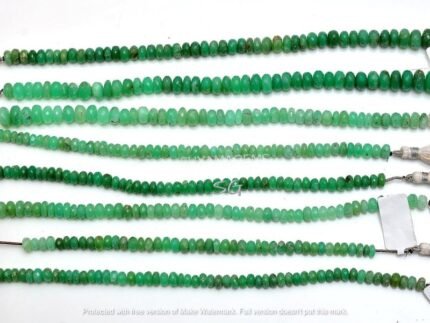 Natural Chrysoprase Faceted Rondelle Gemstone Beads