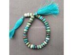 Natural Chrysocolla smooth rondelle gemstone
