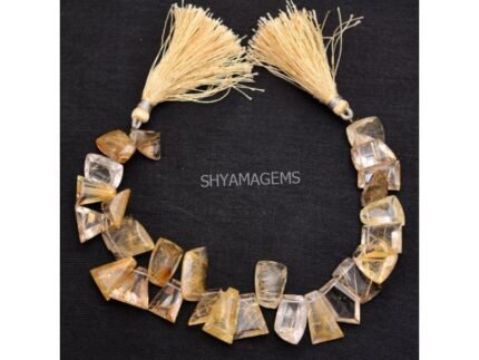 Natural Golden Rutile Quartz Faceted Fancy Shape