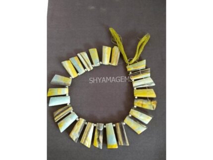 Yellow BOULDER OPAL Faceted long fancy beads