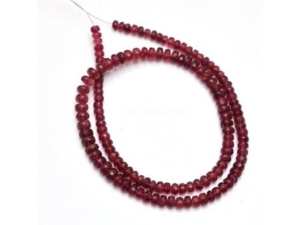 Natural Pink Tourmaline Faceted Rondelle Gemstone