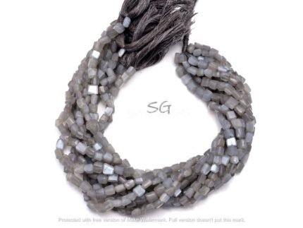 Natural Grey Moonstone Faceted Nuggets Shape