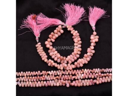 Natural pink opal Teardrop faceted beads