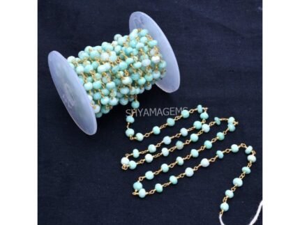 Natural AMAZONITE Round Rosary Chain