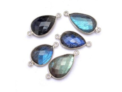 Labradorite Pear Shape Bezel Connector