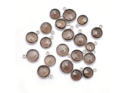 Smoky Quartz Coin Bezel Connector