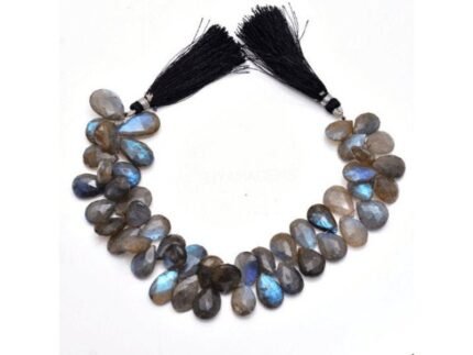 Natural Labradorite Pear Faceted Gemstone Beads