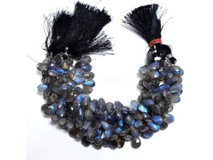 Natural Blue Flashy Labradorite pear faceted gemstone