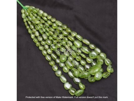 Natural Peridot Smooth Nuggets Gemstone Beads