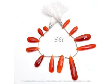 Natural Red Onyx Pear Long Faceted Gemstone