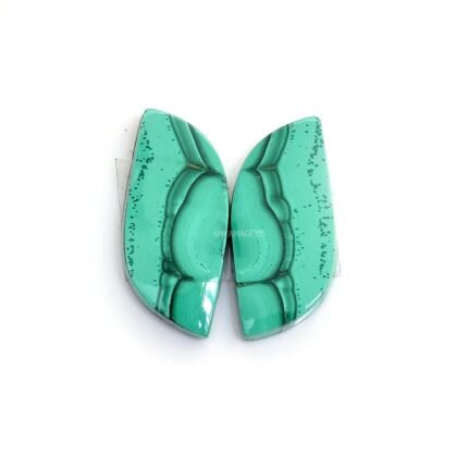 Natural Malachite Perfect Pair Cabochons MH33