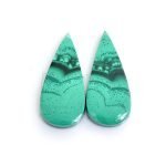 Natural Malachite Perfect Pair Cabochons MH36