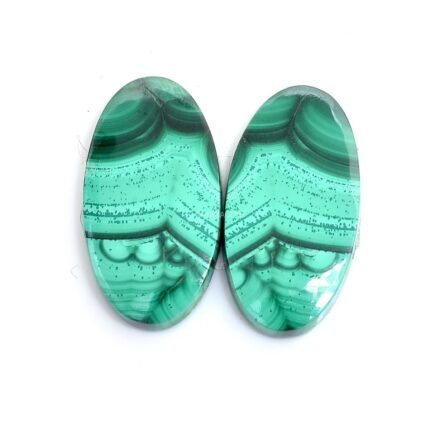 Natural Malachite Perfect Pair Cabochons MH40