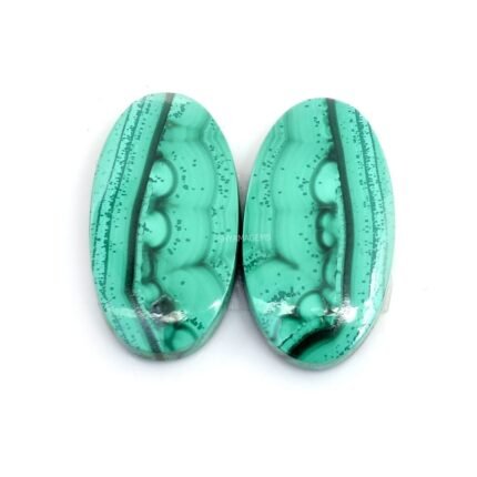 Natural Malachite Perfect Pair Cabochons MH42