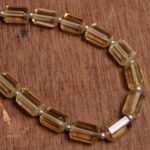 Beer Quartz Faceted Fancy Tube Beads