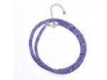 925 Silver Tanzanite Smooth Rondelle Necklace
