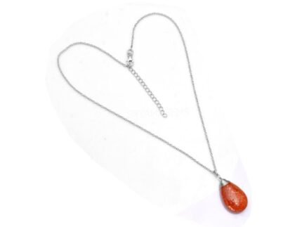 925 Sterling Silver Sunstone Pendant Necklace