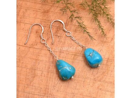 925 Sterling Silver Turquoise Dangle Earrings