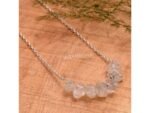925 Silver White Herkimer Diamond Quartz Necklace