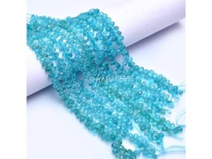 Natural Sky Blue Apatite Faceted Teardrop Beads