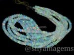 Natural White Ethiopian Opal Faceted Rondelle Beads