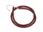 Garnet Rondelle Faceted Silver Necklace