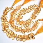 Natural Citrine Pear Faceted Beads