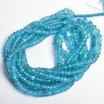 Natural Neon Apatite Faceted Rondelle Gemstone