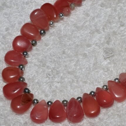 Peruvian Rhodochrosite Smooth Pear Beads