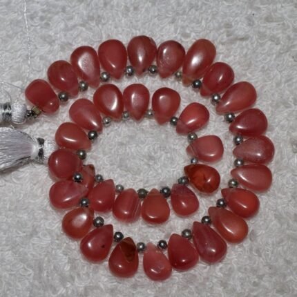 Peruvian Rhodochrosite Smooth Pear Beads