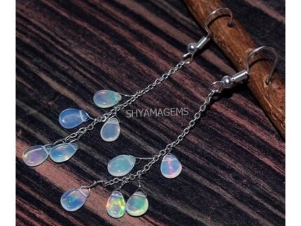 925 Sterling Silver Ethiopian Opal Dangle Earrings