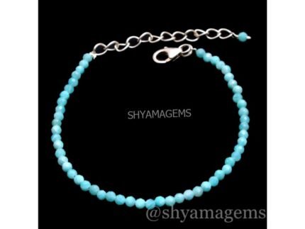 925 Silver Amazonite Beaded Bracelet