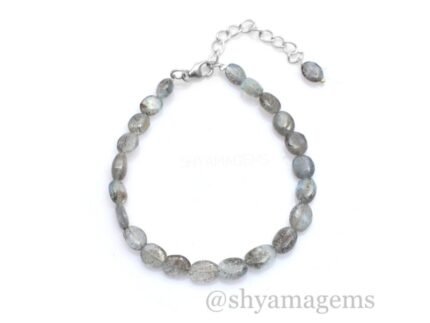 925 Silver Aquamarine Beaded Bracelet