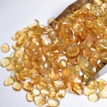 Citrine Uneven Rose Cut Flat