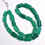 Green Onyx Faceted Fancy Tube Shape Beads