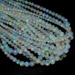 Natural Ethiopian Opal Faceted Round Beads