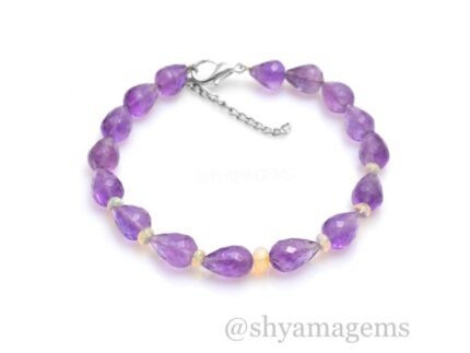Silver Amethyst & Ethiopian Opal Beaded Bracelet