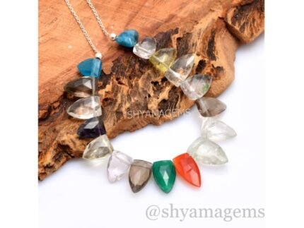 Semi-Precious Arrowhead Beads Silver Necklace