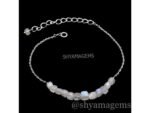 925 Silver Rainbow Moonstone Beaded Bracelet