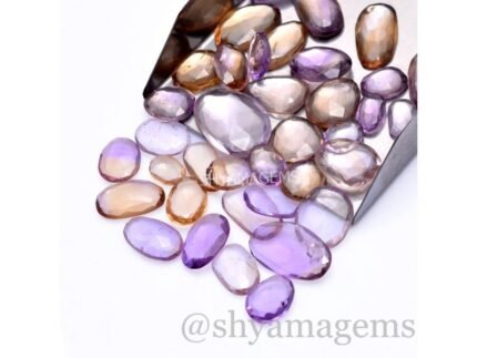 Ametrine Uneven Rose Cut Flat Cabochon