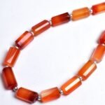Red Onyx Faceted Fancy Tube Shape Beads