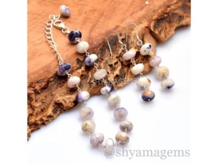 Tiffany Opal Beaded Silver Bracelet and Earrings