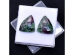 Ruby Zoisite Pair Triangle Faceted Cabochon RZ113