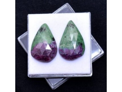 Ruby Zoisite Pair Pear Faceted Cabochon RZ109
