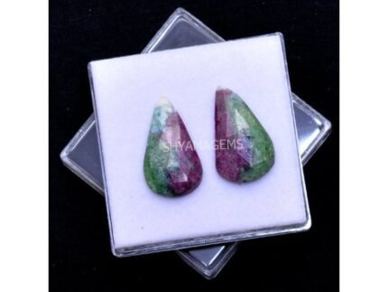 Ruby Zoisite Pair Pear Faceted Cabochon RZ117