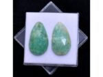 Amazonite Pair Pear Rose Cut Cabochon A102